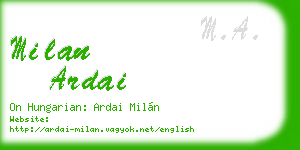 milan ardai business card