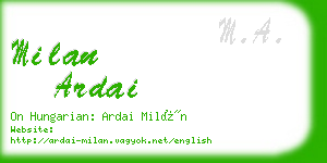 milan ardai business card